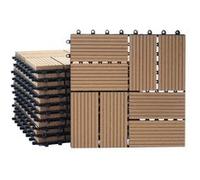 11 Carreaux en WPC Rhone aspect bois à 30x30cm teak rectangulaire G