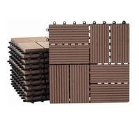 Carreaux En Wpc Rhone, Aspect Bois Pour Terrasse, 11 Carreaux À 30x30cm = 1m² Premium, Coffee Rectangulaire Marron