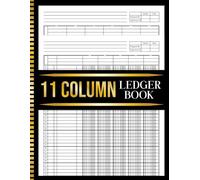 11 Column Ledger Book: Large Accounting Columnar Pad, 8.5 x 11 Inches, Double-Spread 11 Column Layout for Bookkeeping, Income & Expense Tracking