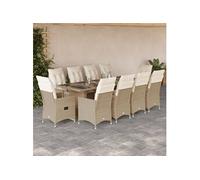 11-delige Bistroset met kussens poly rattan beige3277248