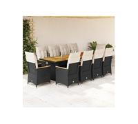 Ensemble de Bistro de Jardin avec Coussins Mobilier Résine Tressée vidaXL