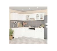 vidaXL 11-delige Keukenkastenset bewerkt hout wit3067664 Blanc G