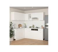 vidaXL 11-delige Keukenkastenset bewerkt hout wit3067665 Blanc G