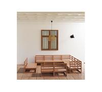 11-delige Loungeset massief grenenhout honingbruin3075887
