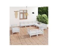 11-delige Loungeset massief grenenhout wit3083215