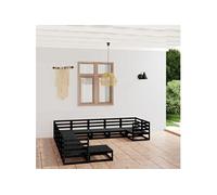 Vidaxl Salon De Jardin 11 Pcs Bois De Pin Massif Noir