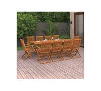 Vidaxl Mobilier À Dîner De Jardin 11 Pcs Bois D'acacia Massif