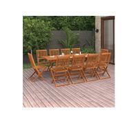Vidaxl Ensemble À Manger De Jardin 11 Pcs Bois D'acacia Massif