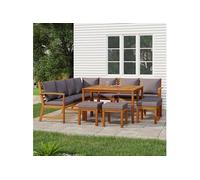 Vidaxl Ensemble À Manger De Jardin Avec Coussins 11 Pcs Bois D'acacia