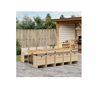 Vidaxl Ensemble À Manger De Jardin Et Coussins 11 Pcs Beige Poly Rotin