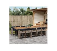 11-delige Tuinset met kussens poly rattan grijs3211118