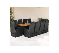 11-delige Tuinset met kussens poly rattan zwart3277634