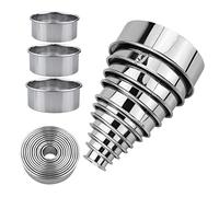 11 Emporte-PièCes Ronds en Acier Inoxydable,Emporte Piece Rond,Emporte Piece Patisserie,Emporte Piece Pour PâTisserie,Donut,Fondant,PâTisserie,GâTeau