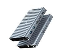 11 en 1 Triple Display USB C Docking Station, AYCLIF Hub USB C, pour M1/ M2 MacBook Pro/Air (4K HDMI/DP, 10 Gbps USB 3.1, PD 100W,3.5mm Audio,1G Ethernet) Station d'accueil pour Dell, Surface, HP