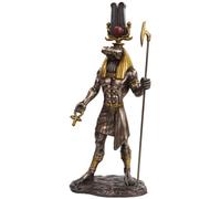 11 Inch Egyptian Sobek Mythological God Bronze Finish Statue Figurine by PTC