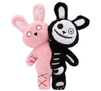 11 inch Rabbit Plush - Two-Headed Horror Doll | Unique Soft Toy for Boys Girls Bedroom, Spooky Car Decor for Easter Christmas, Funny Gift for Halloween Birthday Present for Creative Kids