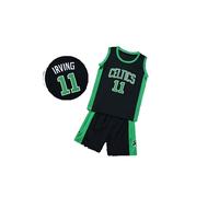 11#Kit de Maillot de Basket-Ball Enfants Fans Jersey Garçons Sportswear Gilet de Basket-Ball sans Manches Hauts et Shorts Sports Set Survêtement d'été Cadeaux pour garçons Grils,Noir,XXS