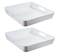 #11 Lot de 2 boîtes de rangement compatibles avec Kallax - 5 cm de haut - Blanc - 30 x 30 cm - Panier de rangement - Organisateur d'étagère murale