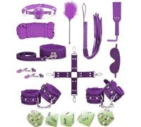 11 Morceaux De Cuir Lisse Violet PU Ensemble De Pratique avec 5 Accessoires De DéS De Cube Fluorescent Vert, Accessoires D'EntraîNement Sportif - K + 9