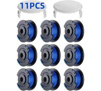 11 Pack Bobine Fil Coupe Bordure remplacements pour Ryobi One + AC14RL3A 18v 24v 40v Coupe Bordures,Bobine Ø 1,6mm,Longueur 30,17m (9 Bobine Fil Coupe Bordure,2 Couvercle)
