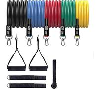 11 Pcs Bandes De Résistance À L'exercice Avec Poignée Set Stretch Fitness Bands Home Gym Workout Equipment Straps Physical Therapy Home Workouts-5colors