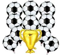 11 Pcs Decoration Coupe Du Monde De Football Anniversaire Garcon, Ballon Helium En Forme De Football, Trophée, Décorations De La Fête De Football Ballon Aluminium
