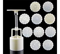11 pcs/Ensemble de moule à gâteau de lune, la pression Maker Moule + 100g Fleur Mode timbres kit de piston, plastique ronde Cookies Cutter moule à cake, lune, DE CUISINE DIY Moule à pâtisser