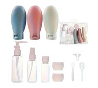11 Pcs Flacon Voyage Kit, Contenant de Voyage à Remplir 30/50/60/80 ML, Bouteilles de Voyage en Silicone Imperméables, Flacons de Voyage pour Shampoing, Lotion avec Vaporisateurs, Flacons à Pompe