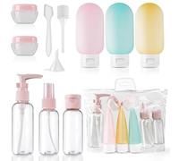 11 Pcs Flacon Voyage, Kit Voyage Accessoires 30/50/60/80 ML, Flacon Avion pour Remplir Les Articles De Toilette, Shampoing avec Distributeur à Pompe,Vaporisateur Transparent,Petit Pot De CrèMe