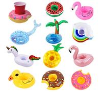 11 Pcs Gonflable Porte-Boisson Piscine Flamingo Gonflable Porte-Bière Flottant Porte-gobelet Boisson Peut Porte-Bouteille Porte-Boisson pour Beach Party Hawaii Luau Summer Pool Party