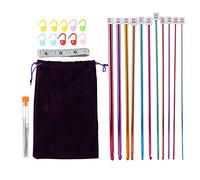 11 Pcs Knitting Needles Set 27cm | Multipurpose Crochet Hooks for DIY Scarves/Hats/Socks | Smooth Plastic Weaving Tools for Beginners & Experts