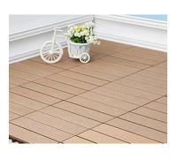 11 pcs Pack Dalle de Terrasse Bois Composite Modulaire - 30 x 30 cm - 1m²