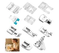 11 Pcs Pied de Biche Machine À Coudre Kit, Presseur Pieds de Biche Multifonctionnel À Fermeture Éclair Multifonctionnel Domestiques pour Brother Baby-Lock Ja-Nome E-lna to-yota Singer