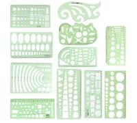 11 Pcs Règles Durable Stable Précis Bâtiment Coffrage Règle Intérieur Outil De Mesure Pour L'architecture Rouge A Levres