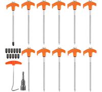 11 Pcs Rotary Threaded Screw Tent Pegs,20.5 Cm Stable Camping Fixing Pegs,For Tents Fixing Pegs,Nails Ground Anchor