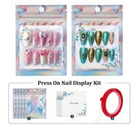 11 pièces/20 pièces/21 pièces/41 pièces Ensemble d'outils de rangement et d'affichage pour ongles, sac scellé coloré brillant au laser, carte de couleur d'ongles adhésive, carte de couleur d'ongles à 