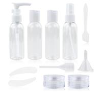 11 pièces Bouteilles de Voyage, Contenants de Voyage Rechargeables, Bouteille Toilette de Voyage Étanches plastique avec Sac Transparent pour Cosmétiques, Maquillage, Liquids, Shampoing, Gel Douche