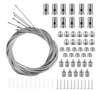 11 Pièces Cable Suspension Luminaire, Cable Acier Inox 1,5 mm x 1 m, Câble Métallique en Acier Inoxydable, pour Suspension LED Panneau Plafonnier Photos