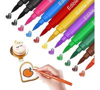 11 Pièces Colorant Alimentaire, Stylo Marqueurs Comestibles, Edible Pigment Pen, Feutre Alimentaire Décoration Oeufs de Pâques, Fondant, Gâteaux, Biscuits