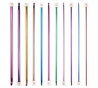 11 Pièces Crochet Tunisien Crochet Tricot Aiguille Crochet Ensemble Crochet à Tricoter Ensemble de Crochets Longs Aiguilles à Crochet Afghanes Multicolores Multicolore Tunisien Afghan Crochet