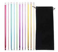 11 pièces de 2,0 à 8,0 mm professionnel tunisien avec chiffon en peluche,Set d'aiguilles à tricoter en aluminium, ensembles tunisiens légers multicolores, extra longs crochets ergonomiques, pour