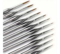 11 pièces Délicate mini-set de pinceaux, manche en forme de gourde - Convient pour la peinture acrylique, les modèles miniatures et la fabrication de modèles - Brosses de haute qualité, fines et préci