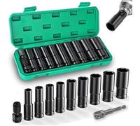 11 Pièces Douille a Choc 1/2, 10-24mm Coffret Douille Longue, Douilles et Coffrets, Douille Cle a Choc