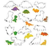 11 Pièces Emporte-Piece Dinosaure - Coupe-Biscuits Set Inox Muti-Forme Enfant Argent pour Patisserie Cookie Fête Anniversaire Déco Sablé