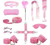 11 Pièces en Cuir Rose Style Fitness Set Accessoires Réglables pour Les Couples Équipement De Fitness Polyvalent