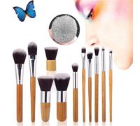 11 Pièces/Ensemble Pinceaux De Maquillage Kit Premium Synthétique Kabuki Cosmétique Mélange Blush Fard À Paupières Correcteur Outils Cosmétiques