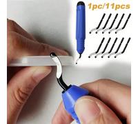 11 pièces Kit de Débavurage Pro 10 Lames de Rechange + Poignée Anti-Dérapante Outil en Acier Industriel pour Métal/Plastique/Impressions 3D Finition de Bord de Précision Livraison Rapide 1 pièce,11 pi