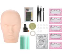 11 pièces/kit Extension de cils Kit de greffes Faux cils Pince à épiler Nettoyage Tiges Colle