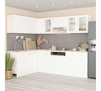 11 pièces. Kitchenette Lyon en bois blanc 11 pièces avec un design élégant et un grand espace de rangement