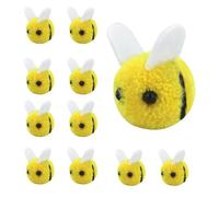 11 pièces Mini Filts Laine Abeille Décoration, petites figurines d'abeilles, figurines d'abeilles faites à la main pour le bricolage et les décorations de fête, douches de bébé, anniversaires (2cm)